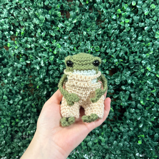 Sitting Frog in Overalls
